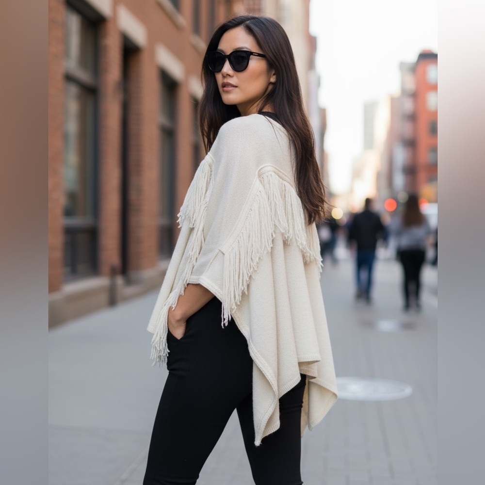 bishop + young Open Front Fringed Cardigan